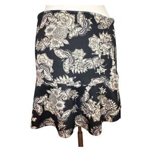 Clockhouse Black Miniskit A-line Butterfly Floral Pull On Fit & Flare Medium